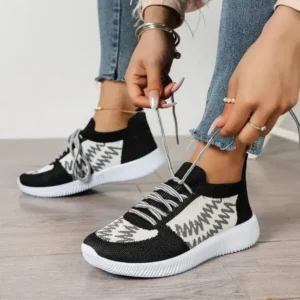 Techshoppy Women Fashion Color Block Mesh Platform Sneakers