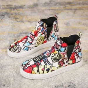 Techshoppy Women Fashionable Leopard Colorblock Sneakers