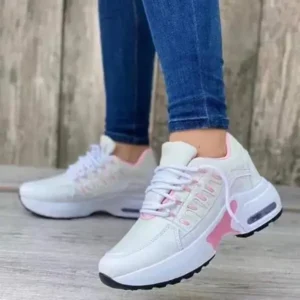 Techshoppy Women Fashion Round Toe Lace Up Mesh Breathable Sneakers